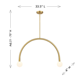 LED Chandelier in Natural Brass