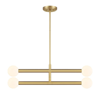 LED Chandelier in Natural Brass