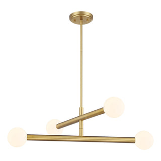 LED Chandelier in Natural Brass