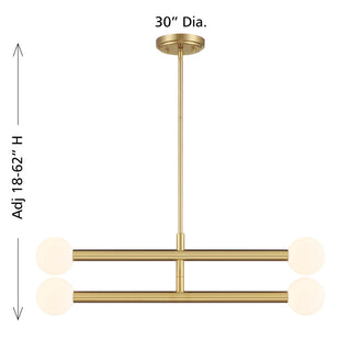 LED Chandelier in Natural Brass