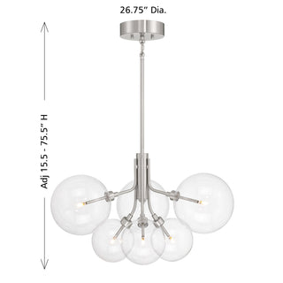 LED Chandelier in Brushed Nickel