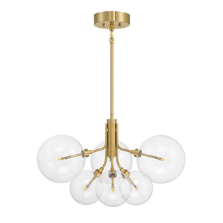 LED Chandelier in Natural Brass