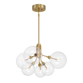 LED Chandelier in Natural Brass