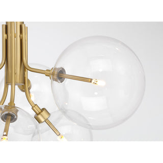 LED Chandelier in Natural Brass