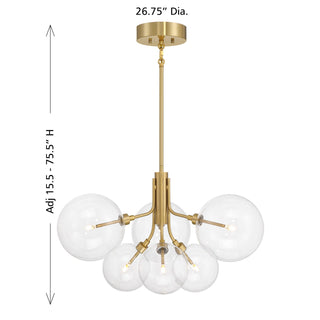 LED Chandelier in Natural Brass