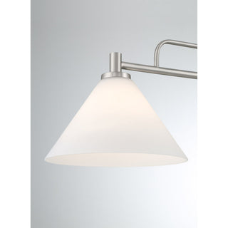 Two Light Linear Chandelier in Brushed Nickel