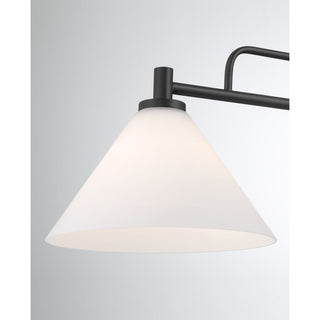Two Light Linear Chandelier in Matte Black