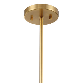 Two Light Linear Chandelier in Natural Brass
