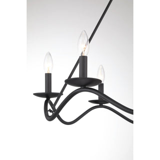 Six Light Chandelier in Matte Black