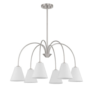 Six Light Chandelier in Brushed Nickel