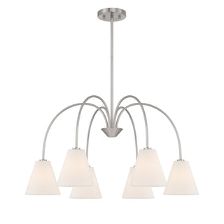 Six Light Chandelier in Brushed Nickel