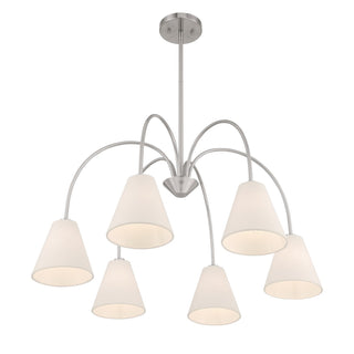 Six Light Chandelier in Brushed Nickel