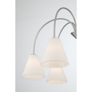 Six Light Chandelier in Brushed Nickel