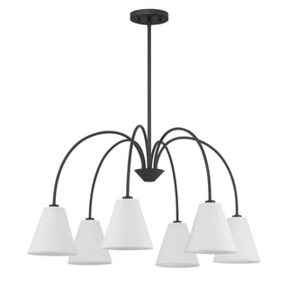 Six Light Chandelier in Matte Black