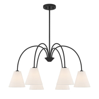 Six Light Chandelier in Matte Black