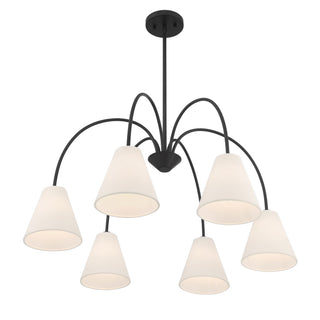 Six Light Chandelier in Matte Black