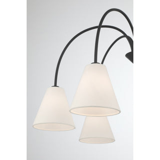 Six Light Chandelier in Matte Black