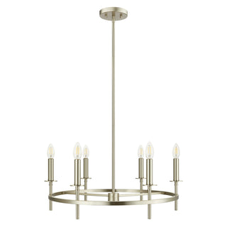 Six Light Chandelier in Brushed Nickel