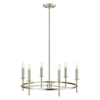 Six Light Chandelier in Brushed Nickel