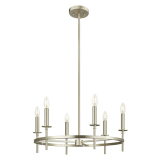 Six Light Chandelier in Brushed Nickel