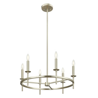 Six Light Chandelier in Brushed Nickel
