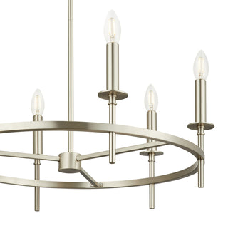Six Light Chandelier in Brushed Nickel