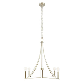 Four Light Chandelier in Brushed Nickel