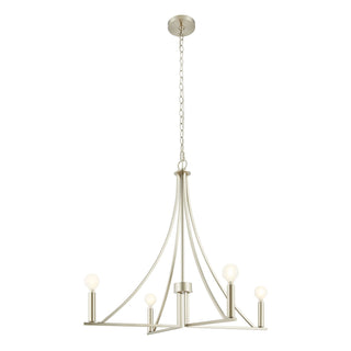 Four Light Chandelier in Brushed Nickel