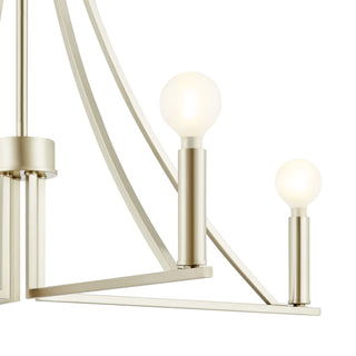 Four Light Chandelier in Brushed Nickel
