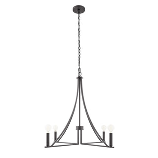 Four Light Chandelier in Matte Black