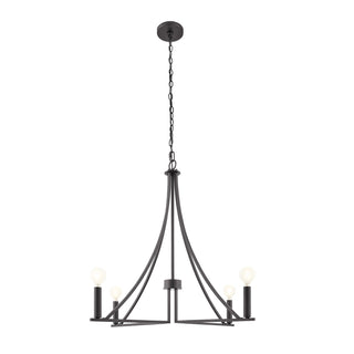 Four Light Chandelier in Matte Black