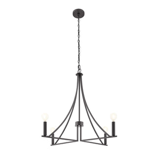 Four Light Chandelier in Matte Black