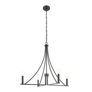 Four Light Chandelier in Matte Black