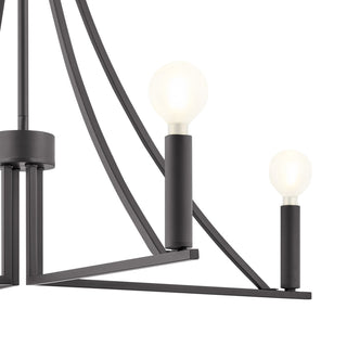 Four Light Chandelier in Matte Black