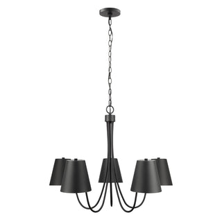 Five Light Chandelier in Matte Black