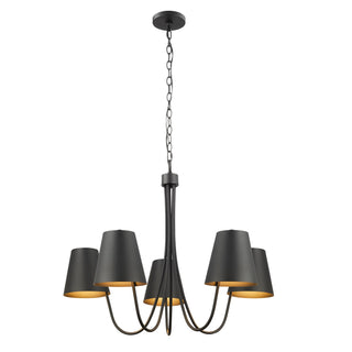 Five Light Chandelier in Matte Black
