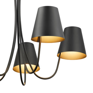 Five Light Chandelier in Matte Black