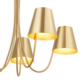 Five Light Chandelier in Natural Brass