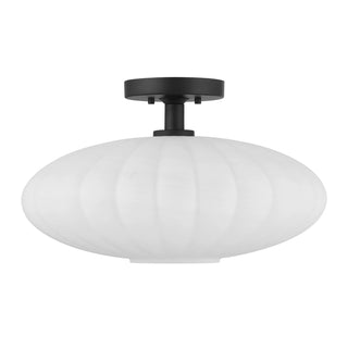 One Light Semi-Flush Mount in Matte Black