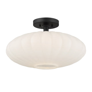 One Light Semi-Flush Mount in Matte Black