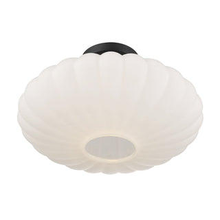 One Light Semi-Flush Mount in Matte Black