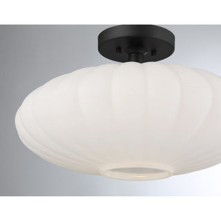 One Light Semi-Flush Mount in Matte Black