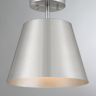 One Light Semi-Flush Mount in Brushed Nickel