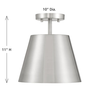 One Light Semi-Flush Mount in Brushed Nickel