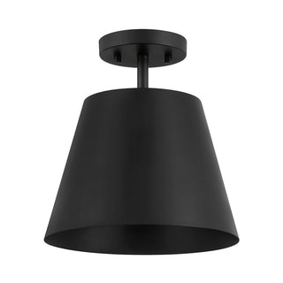 One Light Semi-Flush Mount in Matte Black