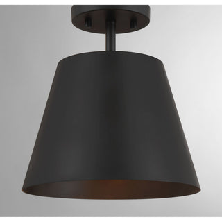 One Light Semi-Flush Mount in Matte Black
