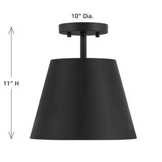 One Light Semi-Flush Mount in Matte Black