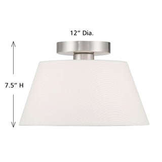 One Light Semi-Flush Mount in Brushed Nickel