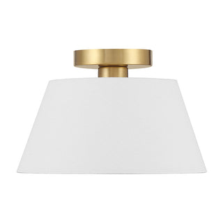One Light Semi-Flush Mount in Natural Brass