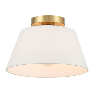 One Light Semi-Flush Mount in Natural Brass